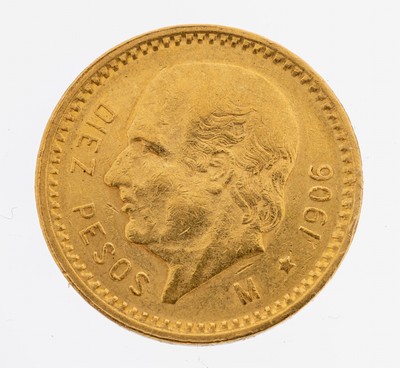 Goldmünze, 10 Pesos, Mexiko 1906, Estados Unidos Mexicanos