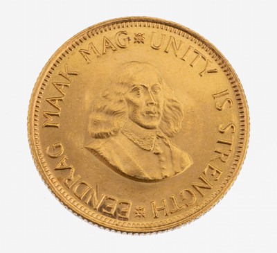 Goldmünze 2 Rand, Südafrika 1962, Springbock
