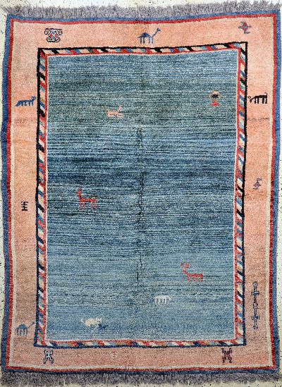 Gabbeh alt, Persien, Mitte 20.Jhd, Wolle auf Wolle, ca. 210 x 183 cm, EHZ: 2