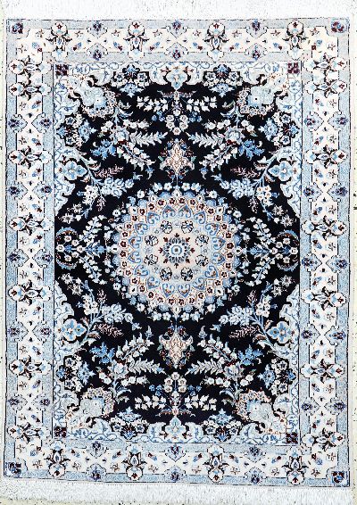 Nain fein(6 La), Persien, Ende 20.Jhd, Korkwolle mit Seide, ca. 128 x 97 cm, ca. 1,0 Mio. Kn/qm, EHZ: 2