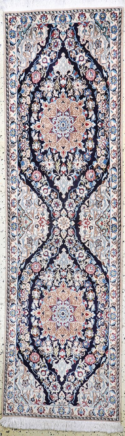 Nain fein(6 La), Persien, Ende 20.Jhd, Korkwolle mit Seide, ca. 202 x 58 cm, EHZ: 2