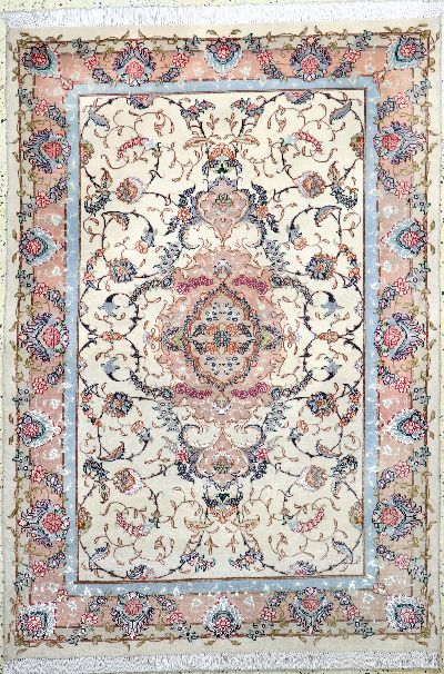 Täbriz fein(50 Raj), Persien, Ende 20.Jhd, Korkwolle mit Seide, ca. 154 x 108 cm, ca. 500.000 Kn/qm, EHZ: 2