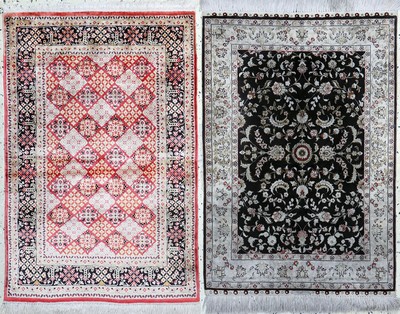 2 Lots Hereke Seide, China, Mitte 20.Jhd, reine Naturseide, ca. 95 x 62 cm, EHZ: 2