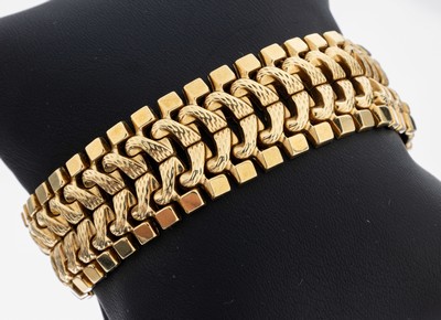 14 kt Gold Armband, GG 585/000, L. ca. 19 cm, Kastenschloss mit 2 Sicherheitsachten, ca.39.8 g