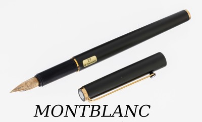 MONTBLANC Füllfederhalter, "Slimline", olivgrün, matt, Stahlfeder verg., Federstärke EF, in orig. Etui