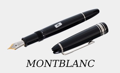 MONTBLANC Füllfederhalter, Meisterstück, Korpus schwarzer Edelharz, Monturen Metall, Feder GG/WG 585/000 M, sehr guter Erhaltungszustand, orig. ...
