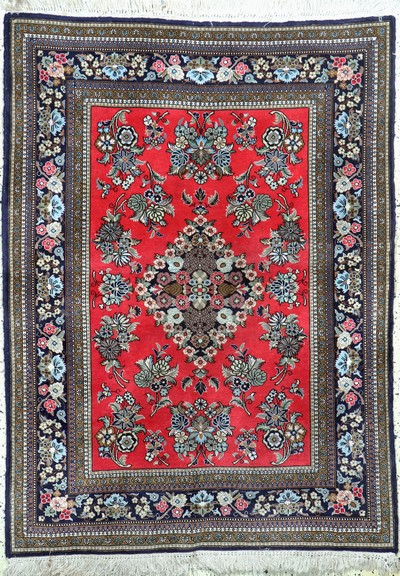 Ghom Kork, Persien, Ende 20.Jhd, Korkwolle auf Baumwolle, ca. 147 x 109 cm, EHZ: 2