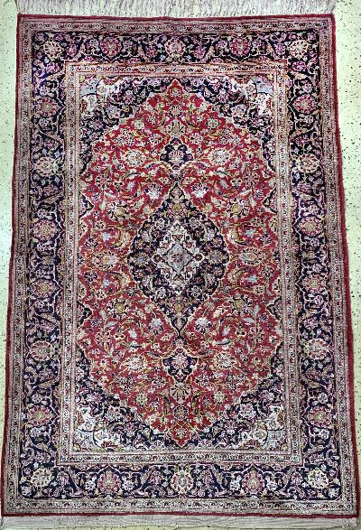 Seiden Keschan, Persien, Anfang 20.Jhd, reine Naturseide, ca. 207 x 137 cm, EHZ: 2