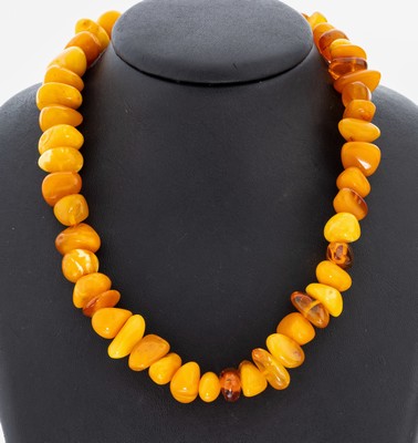 Bernstein-Collier, Butterscotch-Bernsteine in versch. Formen, endlos, L. ca. 75 cm, ca. 92 g