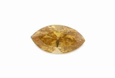 Lose Diamant Navette 0.40 ct natural fancy intense orangy yellow, IGI Diamond Report 05/2019