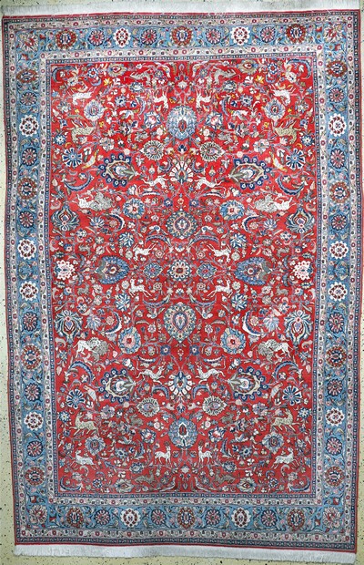Ghom Kork, Persien, Anfang 20.Jhd, Korkwolle auf Baumwolle, ca. 341 x 227 cm, EHZ: 2-3