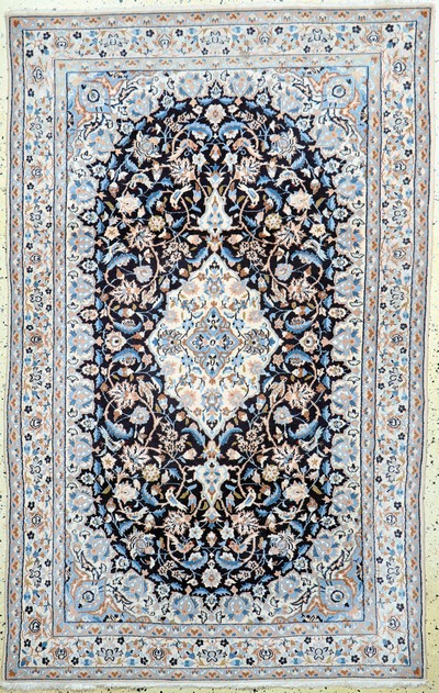 Nain fein(9 La), Persien, Mitte 20.Jhd, Korkwolle mit Seide, ca. 200 x 127 cm, ca. 450.000 Kn/qm, EHZ: 2