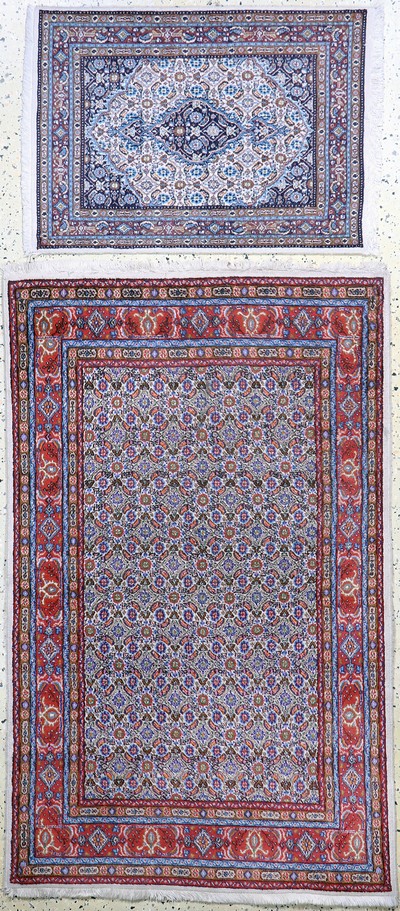 2 Lots Mud, Persien, Ende 20.Jhd, Wolle aufBaumwolle, ca. 154 x 96 cm & ca. 80 x 60 cm, EHZ: 2