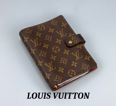 LOUIS VUITTON Agenda, Monogram Canvas, Druckknopfverschluss, Ringbuch mit 6-fach Lochung, Register, 7 Kreditkartenfächer, Halterung für ...