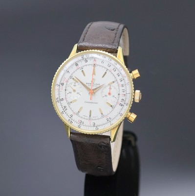 BREITLING Chronomat seltene Herrenarmbanduhr mit Schaltradchronograph Referenz 808, Schweiz um 1966, Handaufzug, verg. Geh. teilw.korr., ...