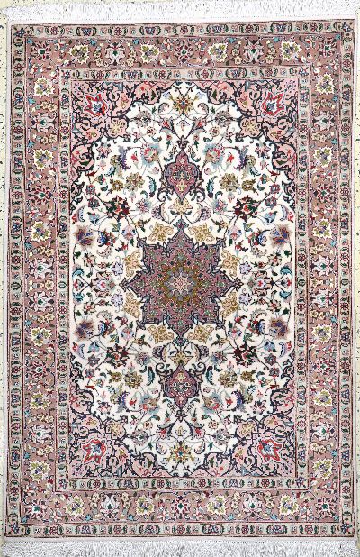 Täbriz fein(50 Raj), Persien, Ende 20.Jhd ,Korkwolle mit Seide, ca. 150 x 103 cm, ca. 500.000 Kn/qm, EHZ: 2