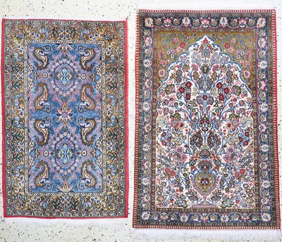 2 Lots Ghom Kork, Persien, Ende 20.Jhd, Korkwolle, ca. 133 x 90 cm, EHZ: 2