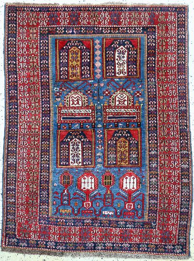 "Tachte"Schirwan antik, Kaukasus, um 1900, Wolle auf Wolle, ca. 170 x 132 cm, EHZ: 2, (minimale Restaurierungen)
