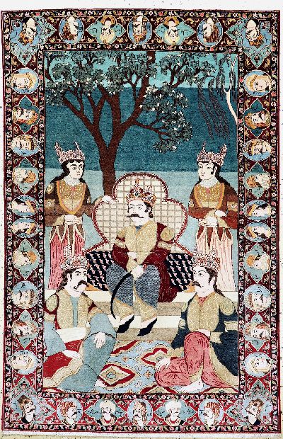Keschan"Maschahir"alt, Persien, Anfang 20.Jhd, Wolle auf Baumwolle, ca. 205 x 137 cm,gereinigt, EHZ:(nahezu neuwertig)