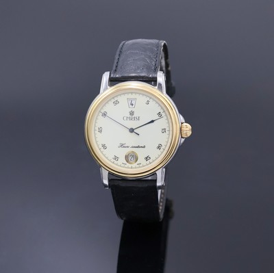 CHRIST Herrenarmbanduhr Heure Sautante Emotion Referenz 3166-80500, Schweiz um 1995, Automatik, beids. vergl. Stahlgeh., Boden 4-fach verschr., ...