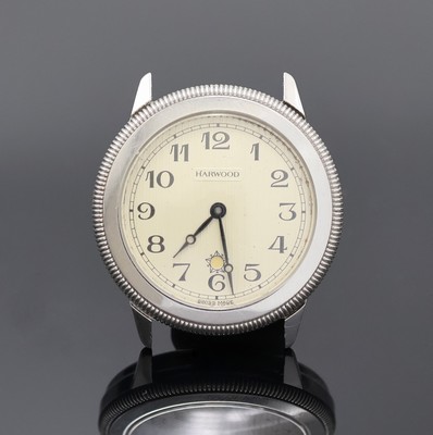 HARWOOD / FORTIS Armbanduhr in Stahl, Schweiz um 1990, beids. vergl. Geh., Boden aufgedr., Zeigerstellung patent. v. Harwood 1926 durch drehen der ...
