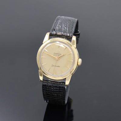OMEGA Seamaster Armbanduhr in Stahl/Gold Referenz 2828-11 SC, Schweiz um 1956, Automatik, 2-teil. Geh., Boden aufgedr., gold. Zifferbl. rest., ...