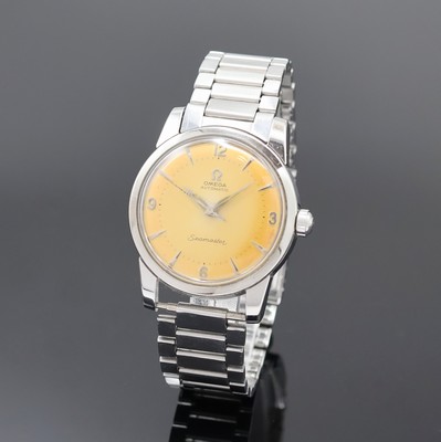 OMEGA Seamaster Armbanduhr in Edelstahl Referenz 2846-2848 1SC, Schweiz um 1956, Automatik, 2-teil. Geh., Boden aufgedr., orig. Gliederband m. ...