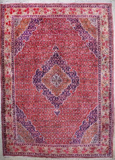 Rosenbidjar Kork fein, Persien, Mitte 20.Jhd, Korkwolle auf Baumwolle, ca. 360 x 262cm, EHZ: 2