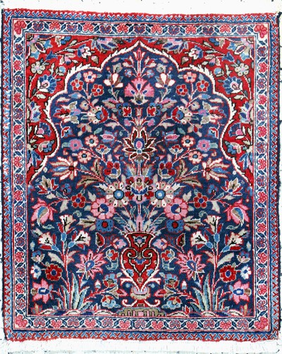 Keschan Kork, Persien, Anfang 20.Jhd, Korkwolle auf Baumwolle, ca. 61 x 51 cm, EHZ: 2, (Fransen erneurt)