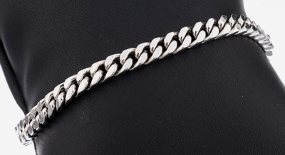 18 kt Gold Armband, WG 750/000, L. ca. 21 cm, Kastenschloss mit 2 Sicherheitsachten, ca.31.7 g