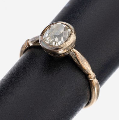 14 kt Gold Diamant-Ring, um 1890, RG 585/000, Altschliffdiamant ca. 0.80 ct Weiß/si, RW 53, ca. 2.3 g