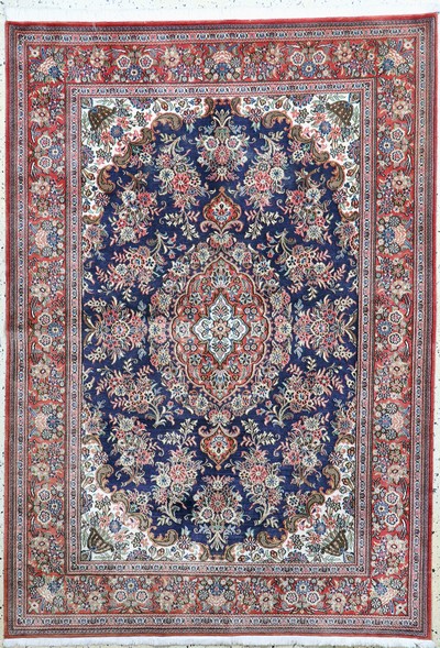 Ghom Kork, Persien, Ende 20.Jhd, Korkwolle auf Baumwolle, ca. 203 x 142 cm, gereinigt, EHZ: 1-2