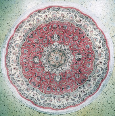 Täbriz fein(50 Raj), Persien, Ende 20.Jhd, Korkwolle mit Seide, durchmesser: ca. 205 cm, ca. 500.000 Kn/qm, EHZ:(nahezu neuwertig)