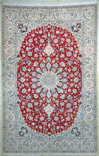Nain fein(9 La), Persien, Mitte 20.Jhd, Korkwolle mit Seide, ca. 310 x 205 cm, ca. 500.000 Kn/qm, EHZ: 2