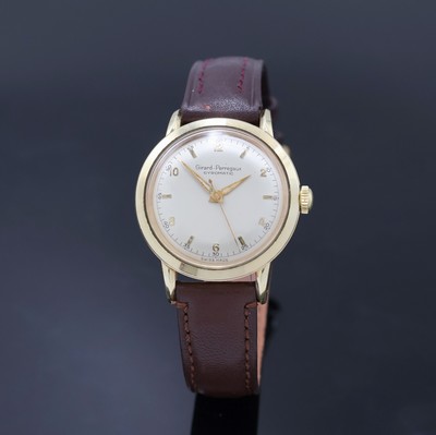 GIRARD PERREGAUX Herrenarmbanduhr Gyromatic Referenz 6161, Schweiz 1950er Jahre, Automatik, verg. Metallgeh., Edelstahlboden verschr., silb. ...