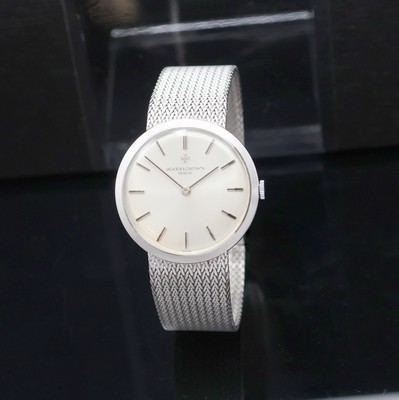 VACHERON & CONSTANTIN Herrenarmbanduhr in WG 750/000 Referenz 7296 am original Goldband, Schweiz um 1965, Handaufzug, 2-tlg. Geh., Boden aufgedr., ...