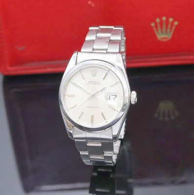 ROLEX Oysterdate Precision Referenz 6694 in Stahl/Stahlband, Schweiz um 1974, Handaufzug, verschr. Oystergeh., Oyster- Faltband Ref. 7835 19, Anstoß ...