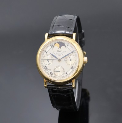 IWC Portofino Armbanduhr mit ewigem Kalender in GG 750/000 Referenz 3541, Schweiz um 1990, Automatik, 2-tlg. Geh., Boden verschr., orig. Krone sowie ...