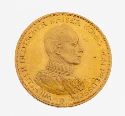 Goldmünze, 20 Mark, Deutsches Reich, 1913, Wilhelm II., Deutscher Kaiser König von Preußen