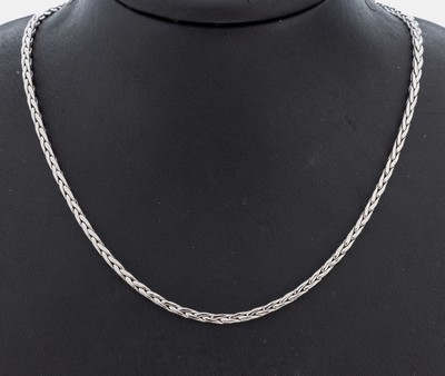 14 kt Gold Collier, WG 585/000, L. ca. 48.5cm, 2 cm Verlängerungsglied anbei, Kastenschlösser mit Sicherheitsachten, ca. 19.3 g, bez. Handarbeit