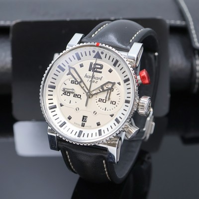HANHART Primus Armbandchronograph Referenz HPP09.2, Schweiz verk. lt. beil. Garantie 11/2009, Automatik, beids. vergl. Edelstahlgeh., Boden 7-fach ...