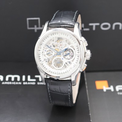 HAMILTON Jazzmaster auf 999 Stück limitierter Armbandchronograph Referenz H326760, Schweiz um 2010, Automatik, beids. vergl. Stahlgeh. inkl. orig. ...