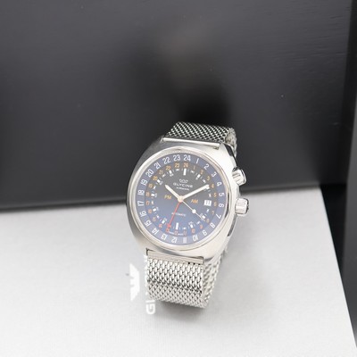 GLYCINE Airman GMT Herrenarmbanduhr Referenz 3903, Schweiz um 2015, Automatik, Edelstahlgeh. inkl. orig. Stahlband, Boden u. Krone verschr., ...