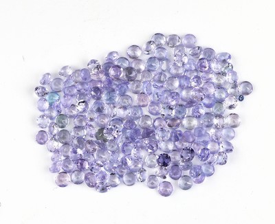 Lot lose Tansanite, zus. ca. 12.6 ct, rundfacett., in versch. Blautöne