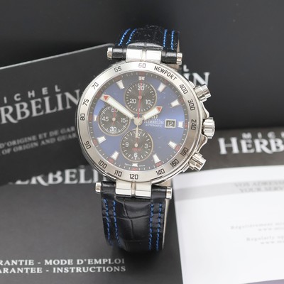 MICHEL HERBELIN auf 500 Stück limitierter Armbandchronograph Referenz 255/A, Schweiz verk. lt. beil. Garantiekarte 10/2014, Automatik, beids. vergl. ...
