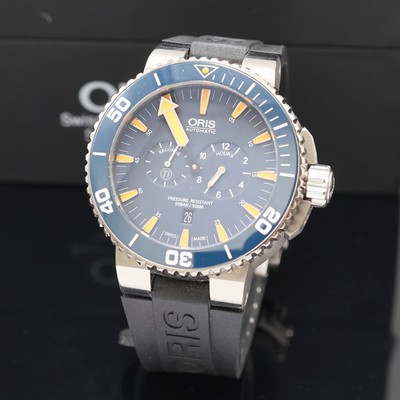 ORIS Tubbataha Regulateur auf 2000 Stück limitierte Herrenarmbanduhr Referenz 7663, Schweiz um 2013, Automatik, Geh. in Titan m. orig. Kautschukband ...