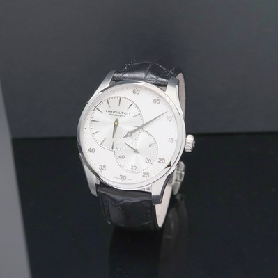 HAMILTON Jazzmaster Regulateur Herrenarmbanduhr Referenz H426150, Schweiz um 2015, Automatik, beids. vergl. Stahlgeh. inkl. orig. Lederband m. ...