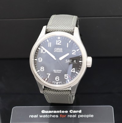 ORIS Big Crown Pro Pilot Herrenarmbanduhr Referenz 7698, Schweiz verk. lt. beil. Garantie 09/2017, Automatik, Edelstahlgeh. inkl. orig. Textilband m. ...