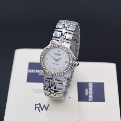RAYMOND WEIL Geneve Parsifal Armbanduhr Referenz 9995, Schweiz verk. lt. beil. Pap. 09/1998, quarz, Edelstahlgeh. inkl. Gliederband m. dopp. ...
