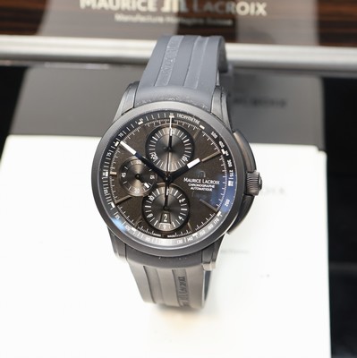 MAURICE LACROIX Pontos Armbandchronograph Referenz PT6178/88, Schweiz um 2007, Automatik, geschw. Edelstahlgeh. beids. vergl., orig. Kautschukband m. ...